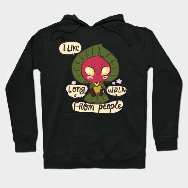 Introvert Flatwoods Monster I Like Long Walks From People Cute Cryptids Hoodie by gusniac